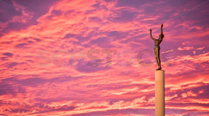 Products: The Spirit of Napier (Gilray Fountain) statue, Marine Parade, Napier, Hawke's Bay, New Zealand - SCP Stock