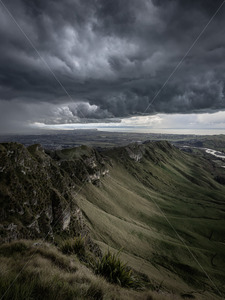 A Storm front Passes over Te Mata Peak (Te Mata o Rongokako), Hawke's Bay, New Z&hellip;