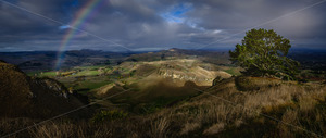 Panoramic view from Te Mata Peak, Hawke's Bay, after rainfall looking towards th&hellip;