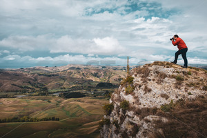 A Photographer stood at the top of Te Mata Peak photographing the Tukituki valle&hellip;