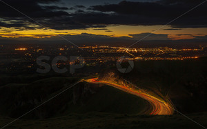 Darkness over Havelock North and Hastings, with traffic on the Te Mata Peak Road&hellip;