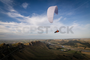 Paragliding at Te Mata Peak, Hawke's Bay, New Zealand - SCP Stock