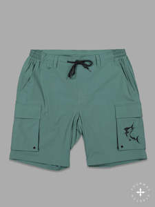Apparel and Life Jackets: Angler Tech Cargo Shorts - Harbour Teal
