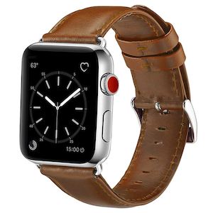 Straps For Apple Watch: Smooth Leather Strap for Apple Watch Series 10