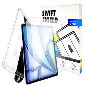 Clearance: iPad Mini 7 (A17) Tempered Glass Screen Protector [2-Pack] with Easy Alignment Frame – Clear, Premium by SwiftShield