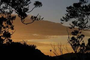 Products: Sunset: Over Cascades Falls, Waitakere Ranges – Scrumble Photography