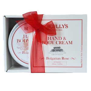 Products: Bulgarian Rose Hand & Body Cream Boxed – 150gm – Scullys Home & Beauty