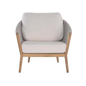 Dining: Miami Outdoor Teak and Rope Lounge Chair