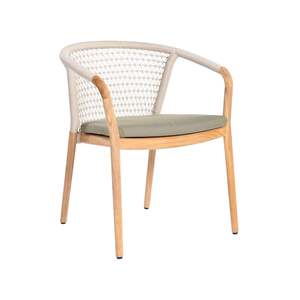 Dining: Catalina Outdoor Teak and Rope Dining Armchair