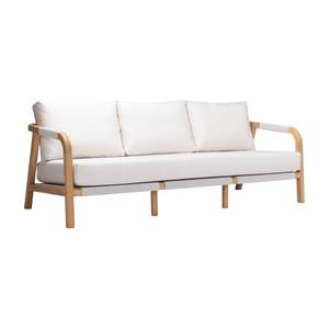 Dining: Matira Teak Outdoor Sofa: 3-Seater