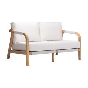 Dining: Matira Teak Outdoor Sofa: 2-Seater