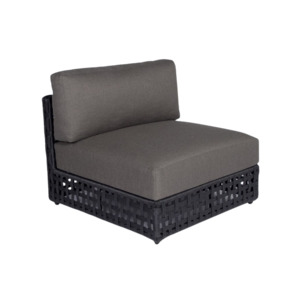 Logan Outdoor Wicker Sectional Centre (Black)