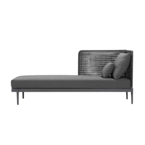 Outdoor Sectionals: Escape Right Arm Modular Chaise Longue (Graphite)
