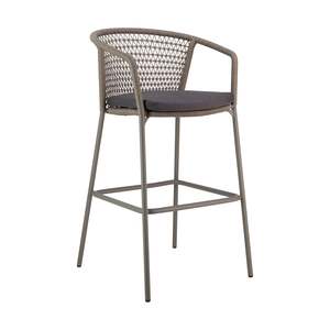 Outdoor Bar Stools: Vigo Aluminium and Rope Outdoor Bar Chair