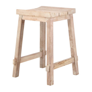 Outdoor Bar Stools: Alice Outdoor Reclaimed Teak Counter Height Bar Stool