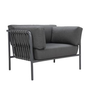 Toby Aluminium and Rope Outdoor Lounge Chair (Graphite)