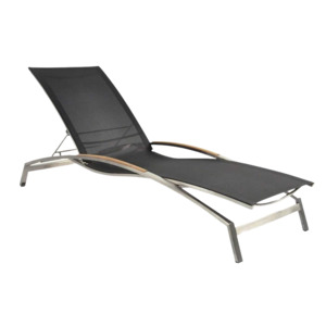Summer Stainless Steel and Batyline Sun Lounger