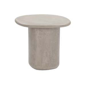 Outdoor Side Accent Tables: Curve Outdoor Concrete Pedestal Side Table