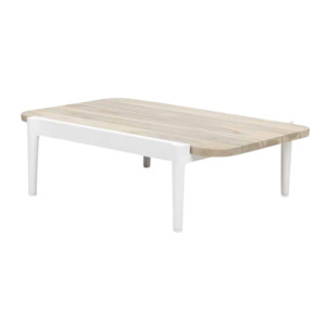 Escape Aluminium and Teak Side Table (Stonewhite)
