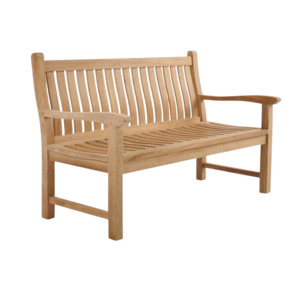 Wave Teak Outdoor Bench (2 Seat)
