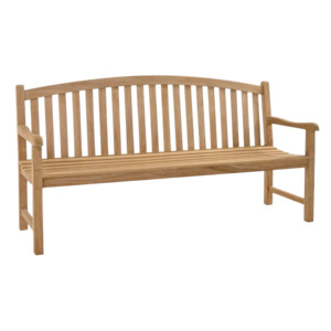 Outdoor Benches: Bowback 3-Seater Teak Outdoor Bench
