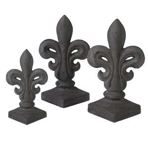 Home Decor 2: Blok Concrete Fleur De Lys - Black