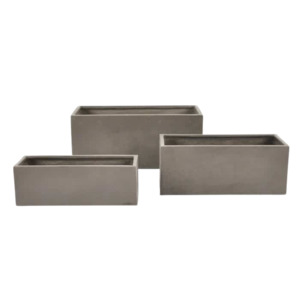 Raw Concrete Rectangular Planter