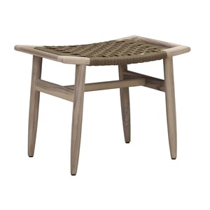 Outdoor Stools: Leo Outdoor Teak and Rope Stool