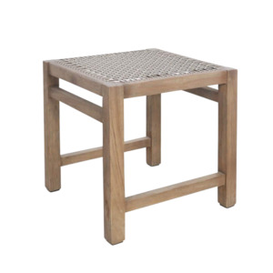 Outdoor Stools: Gazzoni Reclaimed Teak and Rope Stool
