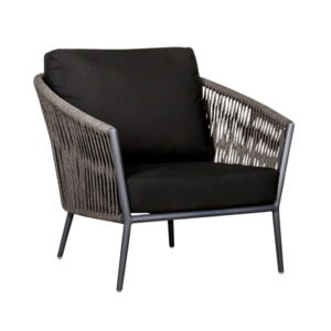 Washington Rope Lounge Chair (Agora Black Cushions)