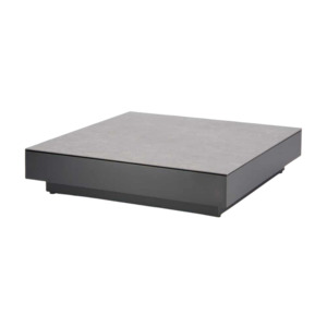 Crete Aluminium Low Outdoor Coffee Table (Charcoal) with Ceramic Top (Concrete Look)