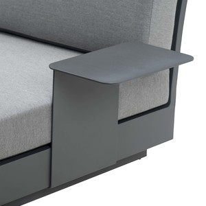 Crete Aluminium Collection Charcoal: Crete Aluminium Outdoor Armrest (Charcoal)