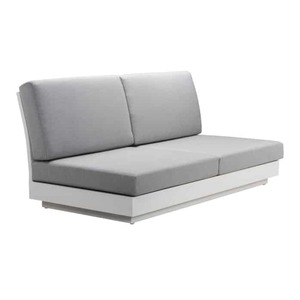 Crete Aluminium Collection White: Crete Aluminium Outdoor 2-Seater Sofa (White)