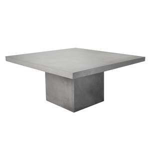 Concrete Dining Tables: Raw Concrete Square Pedestal Table 160cm