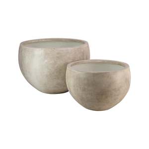 Paros Round Concrete Planter (Oyster)