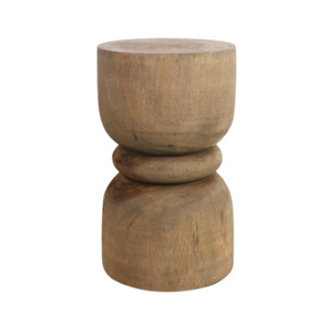 Outdoor Side Accent Tables: Zig Organic Teak Side Table