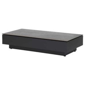 Crete Aluminium Small Outdoor Coffee Table (Charcoal) with Ceramic Top (Concrete Look)
