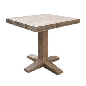 Outdoor Bistro Tables: Cube Reclaimed Teak Bistro Table