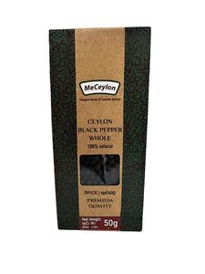 Spices: MeCeylon Black Pepper Whole Stand-up Pouch 50g
