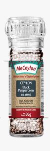 Spices: MeCeylon Black Pepper Whole Glass Grinder Bottle 50g