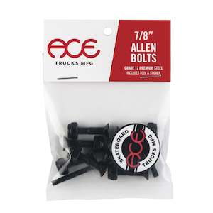 Skateboard Parts: Ace Skateboard Bolts 1" Black Pack of 8