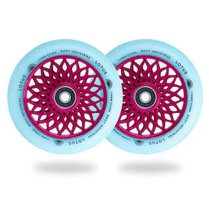 Scooter Wheels: Root Industries Lotus 110mm Wheels, 2 Pack, Isotope/Pink