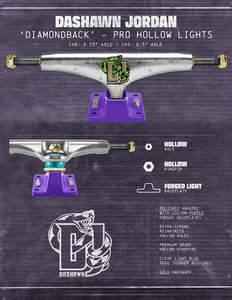 Skateboard Trucks: Thunder Truck Dashawn Jordan Diamond Back Hollow Lights 148