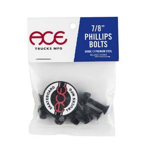 Skateboard Hardware: Ace Bolts 7/8" Phillips - Black