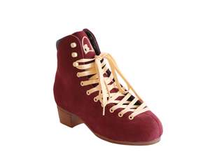 Roller Skate Boots: Chuffed Wanderer: Burgundy / Boot Only