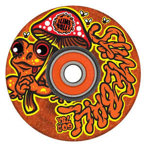 Wheels Bearings Bundle: Slime Balls Frog Trips Light Ups OG 78a 60mm Skateboard Wheels - Slime Red Glitter