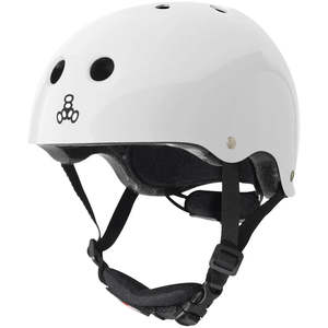 Protective Gear: Triple 8 "Lil 8" Certified Kids Helmet - White Glossy
