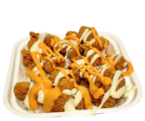 Meat On Chips Rice Salad Menu: Pop Corn