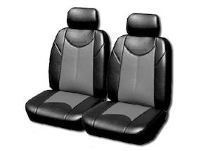 Nissan Navara: Leather Look Car Seat Covers For Nissan Navara D22 Dual Cab 1997-2020 | Grey