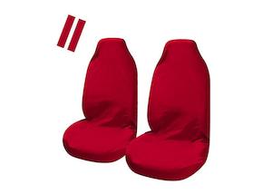Universal Pulse Throwover Front Seat Covers - Bonus Seat Belt Buddies | Red